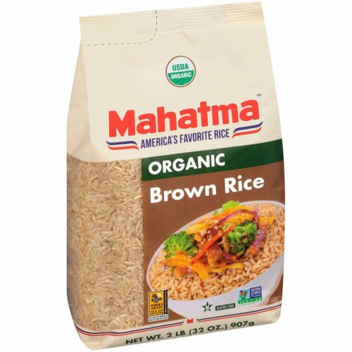 Mahatma Organic Whole Grain Brown Rice Perspective: front