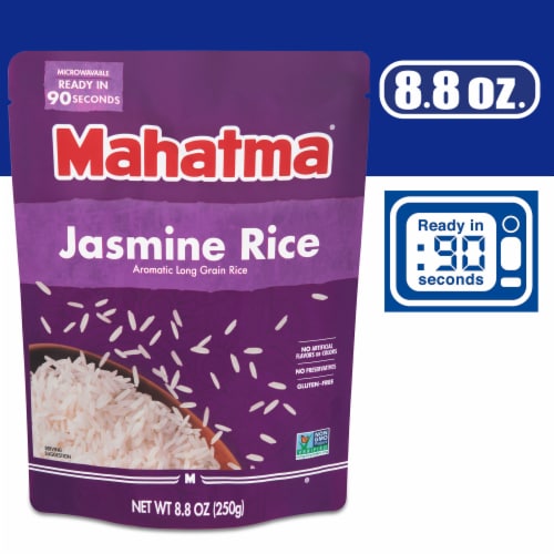 Mahatma Ready to Heat Jasmine Long Grain White Rice Perspective: front