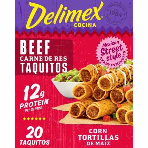Delimex Beef Corn Taquitos Frozen Snacks Perspective: front