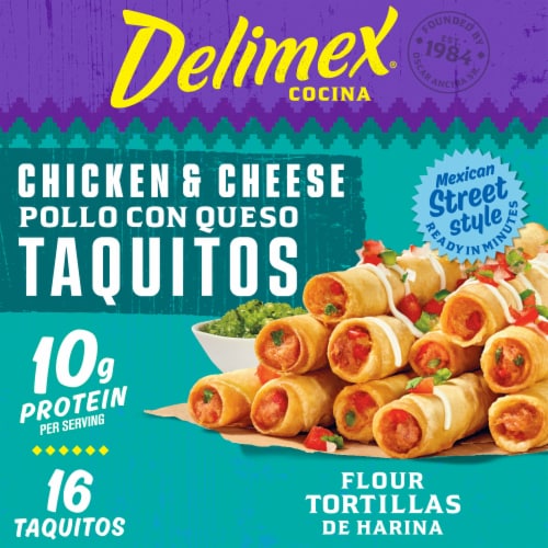 Delimex Chicken & Cheese Flour Taquitos Frozen Snacks Perspective: front