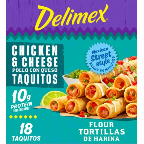 Delimex Chicken & Cheese Large Flour Taquitos Frozen Snacks, 18 ct ...