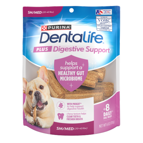 Purina® Dentalife® Plus Digestive Support Daily Dog Treats Perspective: front