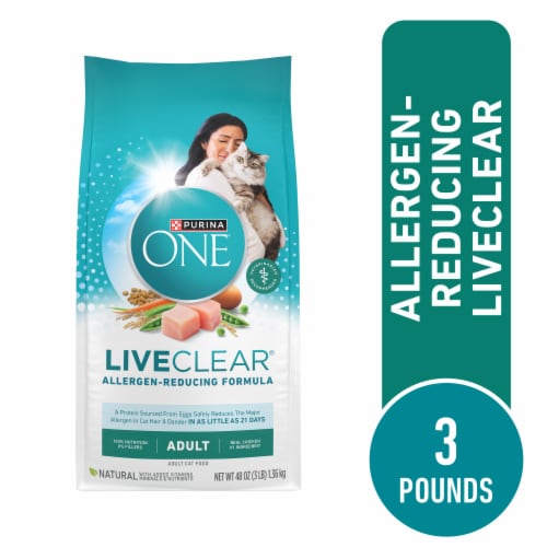 Purina ONE LiveClear Allergen-Reducing Adult Dry Cat Food Dry Formula Real Chicken Perspective: front