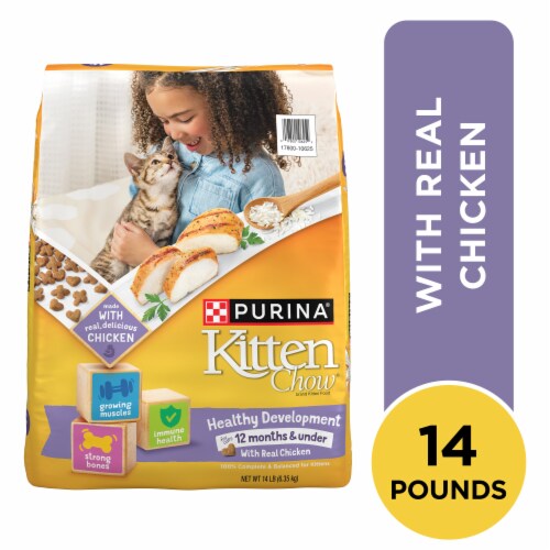 Purina Kitten Chow Chicken Flavor Dry Kitten Food Perspective: front