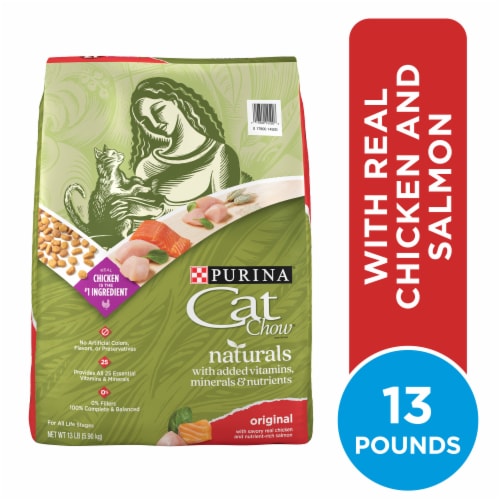 Purina Cat Chow Naturals Original Dry Cat Food Real Chicken & Salmon Perspective: front