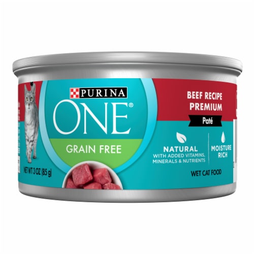 Purina ONE® Grain-Free Beef Recipe Pate Natural Wet Cat Food, 3 oz ...