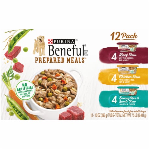 Purina Beneful Prepared Meals Stew Wet Dog Food Variety Pack with Gravy Perspective: front
