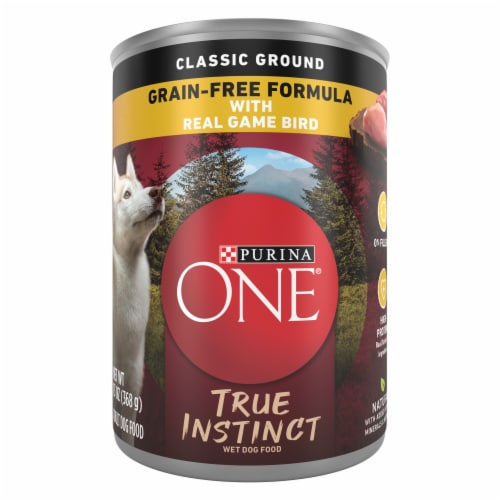 Purina ONE SmartBlend True Instinct Grain-Free Formula Real Gamebird  Classic Ground Wet Dog Food, 13 oz - Kroger