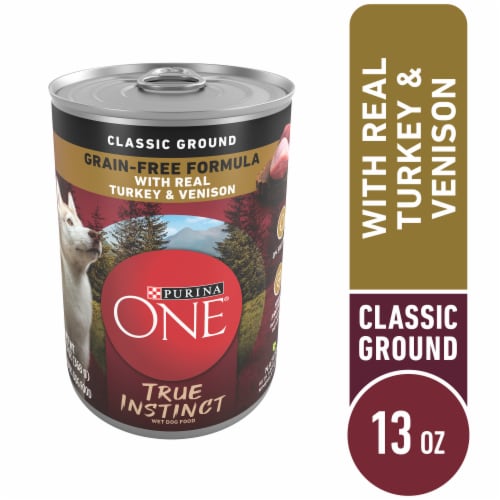 Purina ONE True Instinct Grain Free Wet Dog Food Classic Ground Real Turkey Venison 13 oz Harris Teeter
