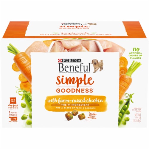 Beneful Simple Goodness Chicken Dog Food Pouches Perspective: front