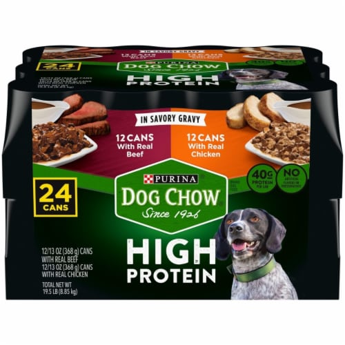 Purina Dog Chow High Protein Wet Dog Food in Savory Gravy Variety 13 Oz 24 Ct 1 unit Harris Teeter