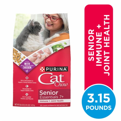Purina Cat Chow Senior Essentials 7+ Immune + Joint Health Dry Cat Food Perspective: front