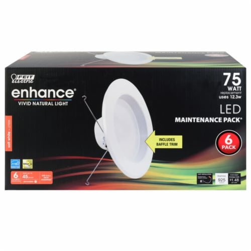 FEIT Electric Enhance Soft White 5 6 in. W LED Dimmable Recessed Downlight 12.3 watt Total Count of 1 Fred Meyer