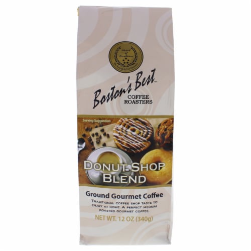 Donut Shop Blend Ground Gourmet Coffee by Bostons Best for Unisex - 12 oz Coffee Perspective: front