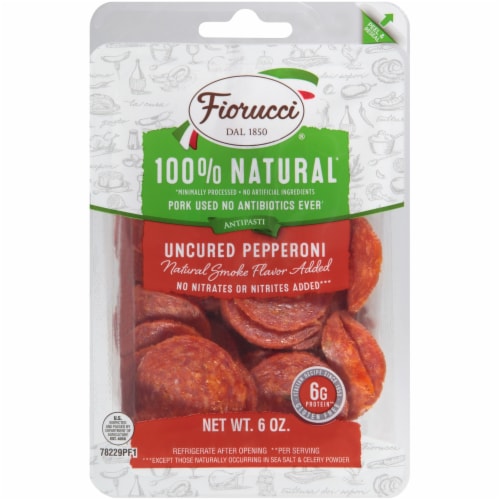 Fiorucci 100% Natural Uncured Pepperoni Perspective: front