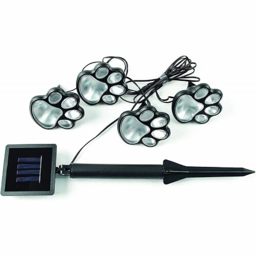 Jobar JB7356 Solar Paw Print Lights, Set of 4 - Black Perspective: front