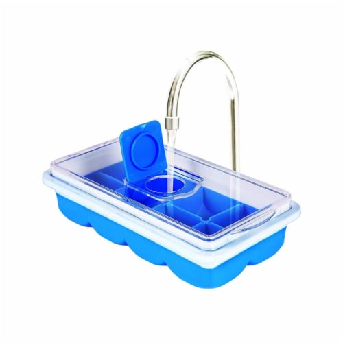 Jobar JB8237BLU No Spill Ice Cube Tray, Blue Perspective: front