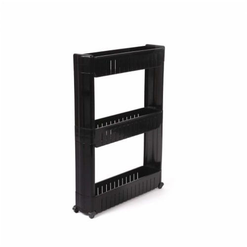 Jobar ZB6032BLK 3-Tier Sliding Storage Tower, Black Perspective: front
