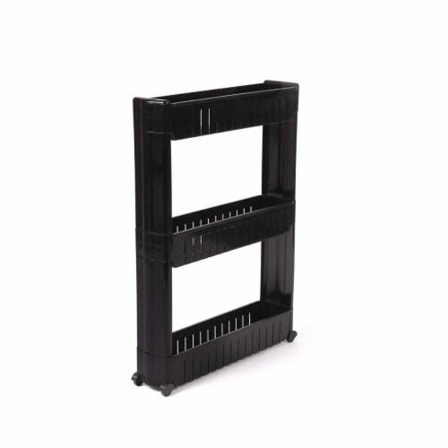 Jobar ZB6032BLK 3-Tier Sliding Storage Tower, Black Perspective: front