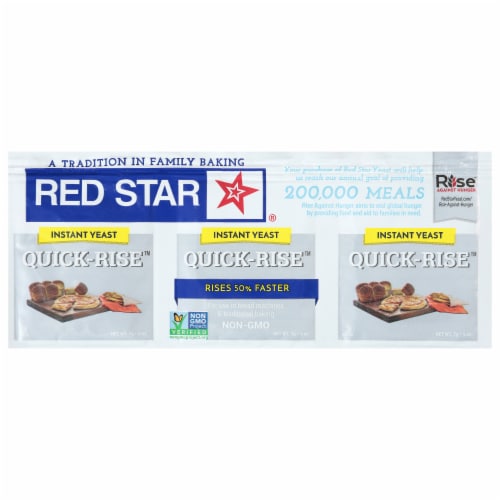 Red Star® Quick Rise Dry Yeast 3-Strip Perspective: front