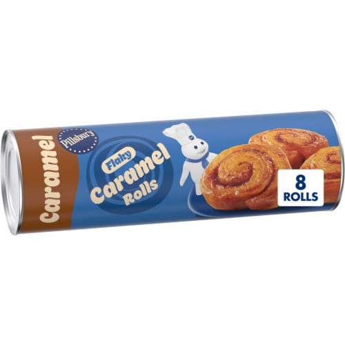 Pillsbury Flaky Caramel Rolls Canned Pastry Dough Perspective: front