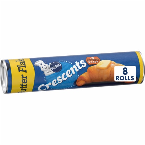 Pillsbury™ Butter Flake Canned Crescent Rolls Refrigerated Pastry Dough Perspective: front