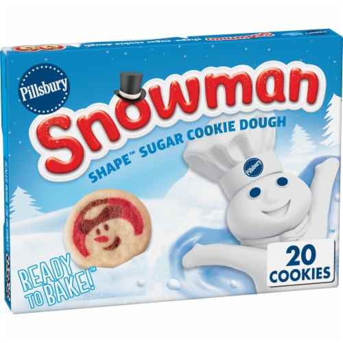 Pillsbury Ready to Bake! Snowman Shape Sugar Cookie Dough Perspective: front