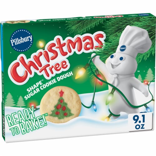 Pillsbury Ready to Bake! Christmas Tree Shape Sugar Cookie Dough Perspective: front
