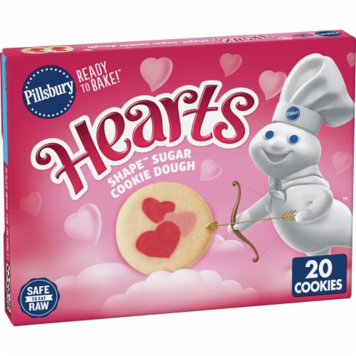 Pillsbury™ Ready To Bake™ Hearts Shape™ Sugar Cookie Dough Perspective: front