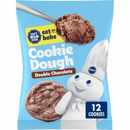 Pillsbury Ready to Bake Double Chocolate Refrigerated Cookie Dough Perspective: front