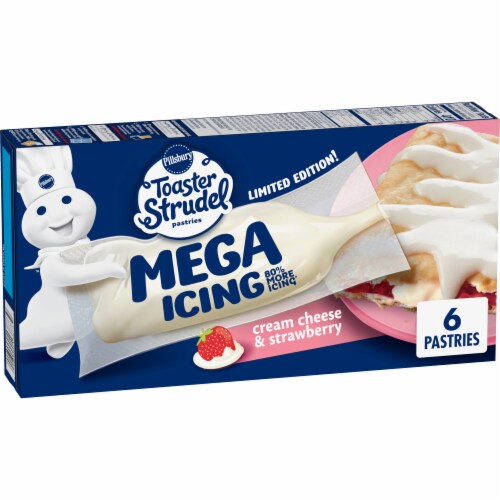 Pillsbury Toaster Strudel Limited Edition Mega Icing Frozen Pastries Perspective: front