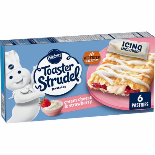 Pillsbury Cream Cheese & Strawberry Toaster Strudel Frozen Pastries Perspective: front