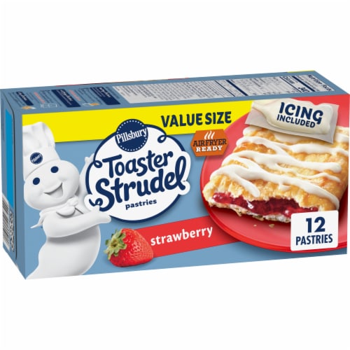 Pillsbury Strawberry Toaster Strudel Frozen Pastries Perspective: front