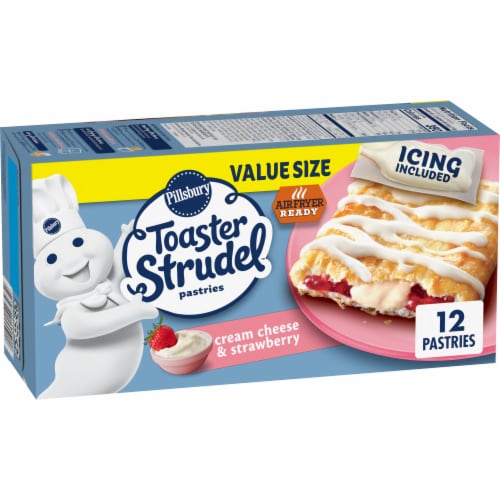 Pillsbury Cream Cheese & Strawberry Toaster Strudel Frozen Pastries Perspective: front