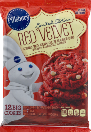 Pillsbury Ready to Bake Red Velvet Cookie Dough Perspective: front