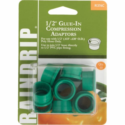 Raindrip 10pk 1/2  Glue-in Adaptr R376CT Perspective: front
