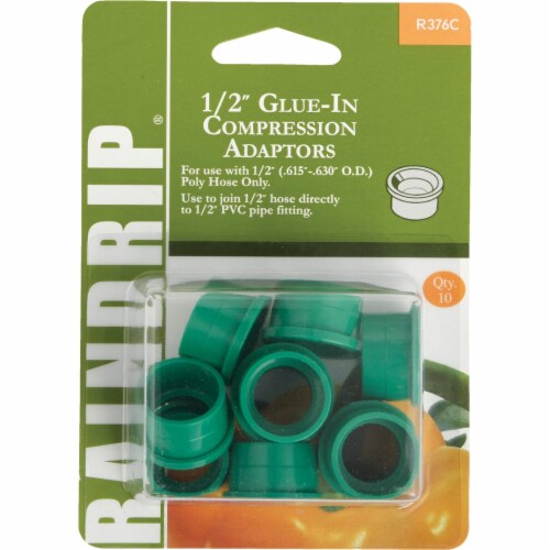 Raindrip 10pk 1/2  Glue-in Adaptr R376CT Perspective: front