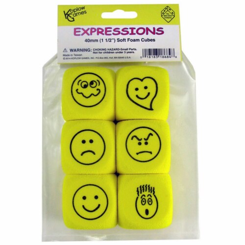 Foam Expressions Dice, Set of 6 Perspective: front