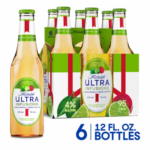 Michelob Ultra Infusions Lime & Prickly Pear Cactus Light Beer Bottles