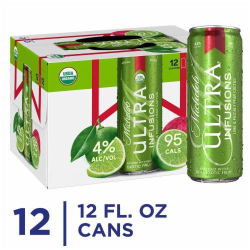 Michelob Ultra Infusions Lime & Prickly Pear Cactus American Beer Perspective: front