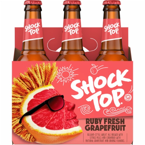 Shock Top Ruby Fresh Grapefruit Belgian-Style Wheat Ale Perspective: front