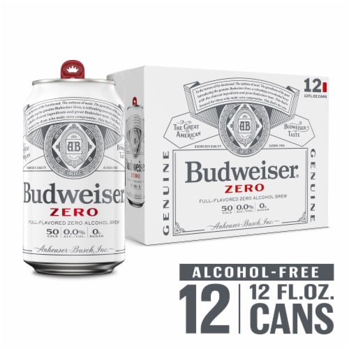Budweiser Zero Alcohol Free American Lager Beer Perspective: front