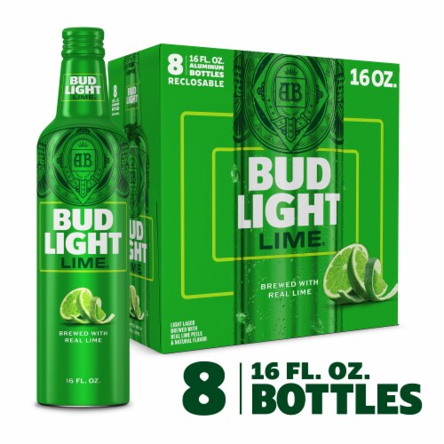 Bud Light Lime American Light Lager Beer Perspective: front
