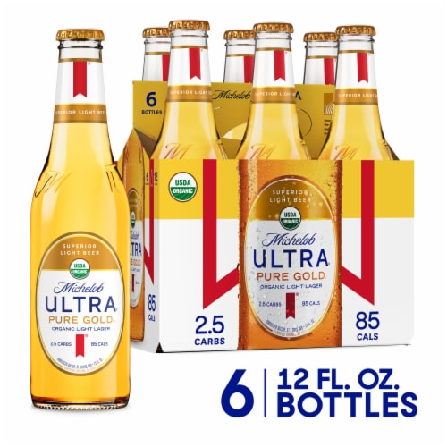 Michelob Ultra Pure Gold Organic Light Lager Beer Bottles, 6 pk / 12 fl ...