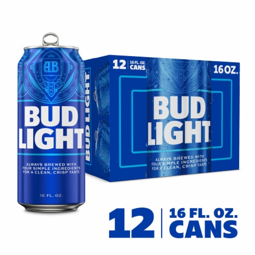 Bud Light American Light Lager Beer Perspective: front
