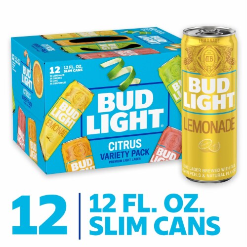 Bud Light Lemonade Orange Lime & Grapefruit Citrus Beer Variety Pack Perspective: front