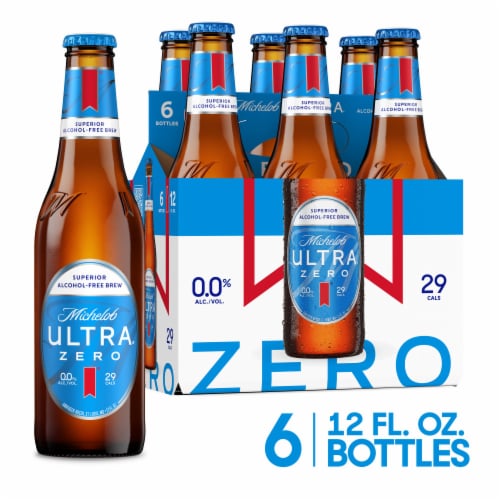 Michelob Ultra ZERO Non-alcoholic American Lager Beer Perspective: front