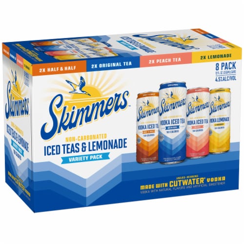 Skimmers Four Flavor Vodka Iced Tea Variety Pack Perspective: front