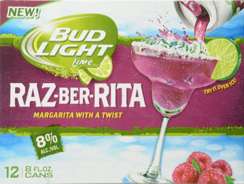 Bud Light Lime Raz-Ber-Rita Cans Perspective: front