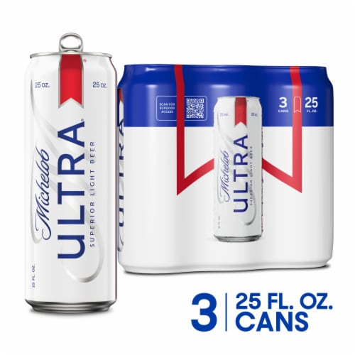 Michelob Ultra Superior Light Lager Beer, 3 cans / 25 fl oz - Ralphs